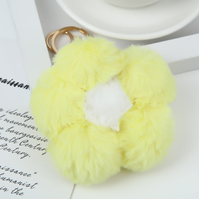 Wholesale Flower Ball Plush Small Flower Keychain